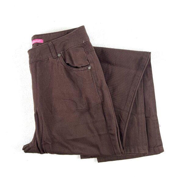 Woman Within Natural Fit 5 Pocket Western Classic Academia Brown Denim Pants 12T - Picture 3 of 9